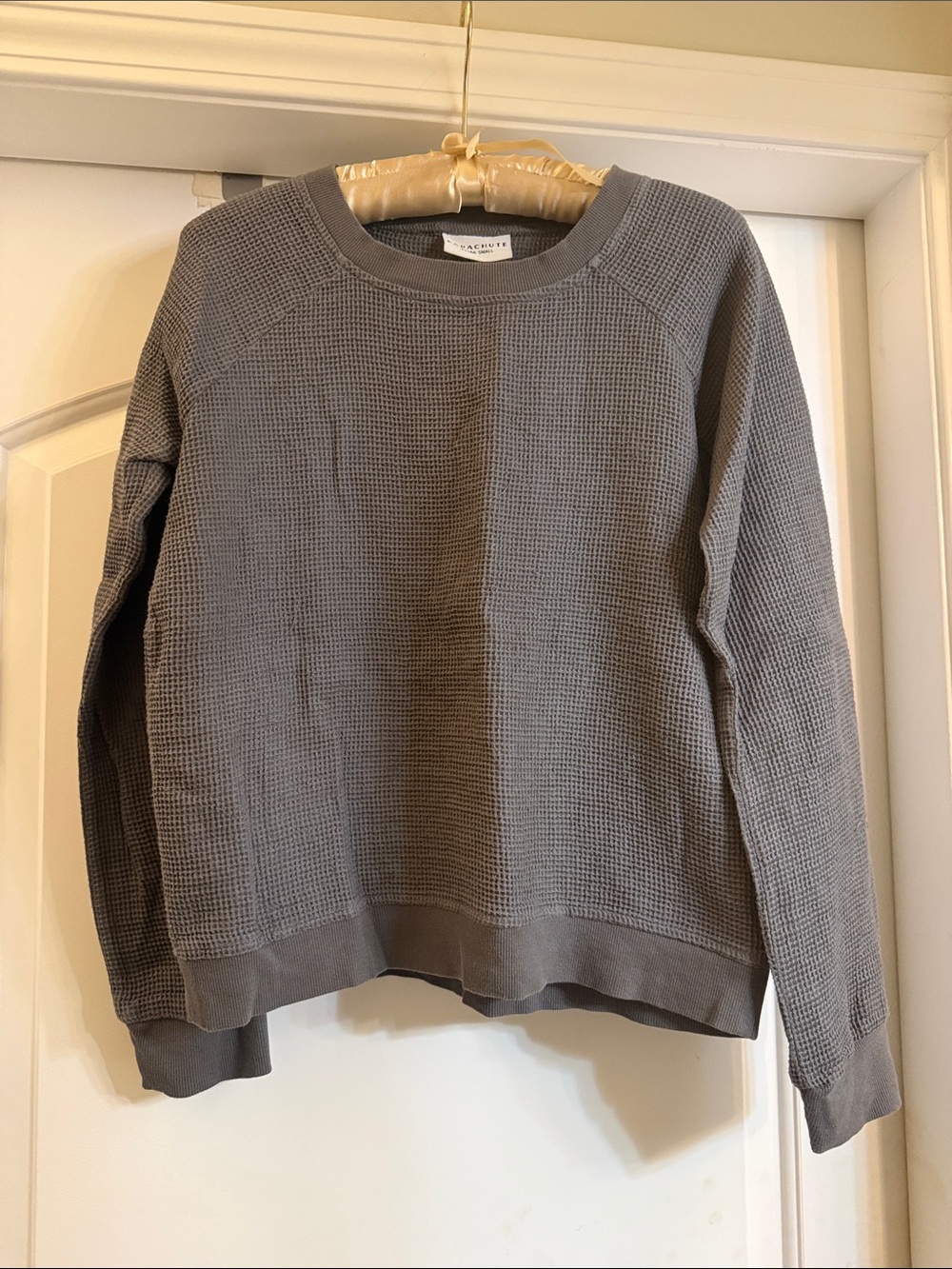 Parachute Gray Waffle-Knit Crewneck Sweater